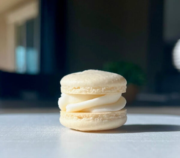 Vanilla Macaron on table